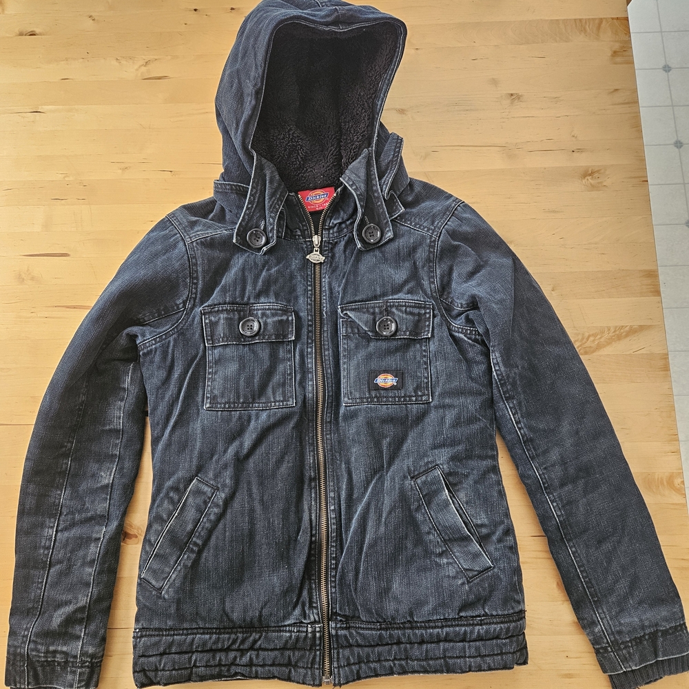 Dickies 90s Denim Navy Hooded Lined Jacket Vintage
